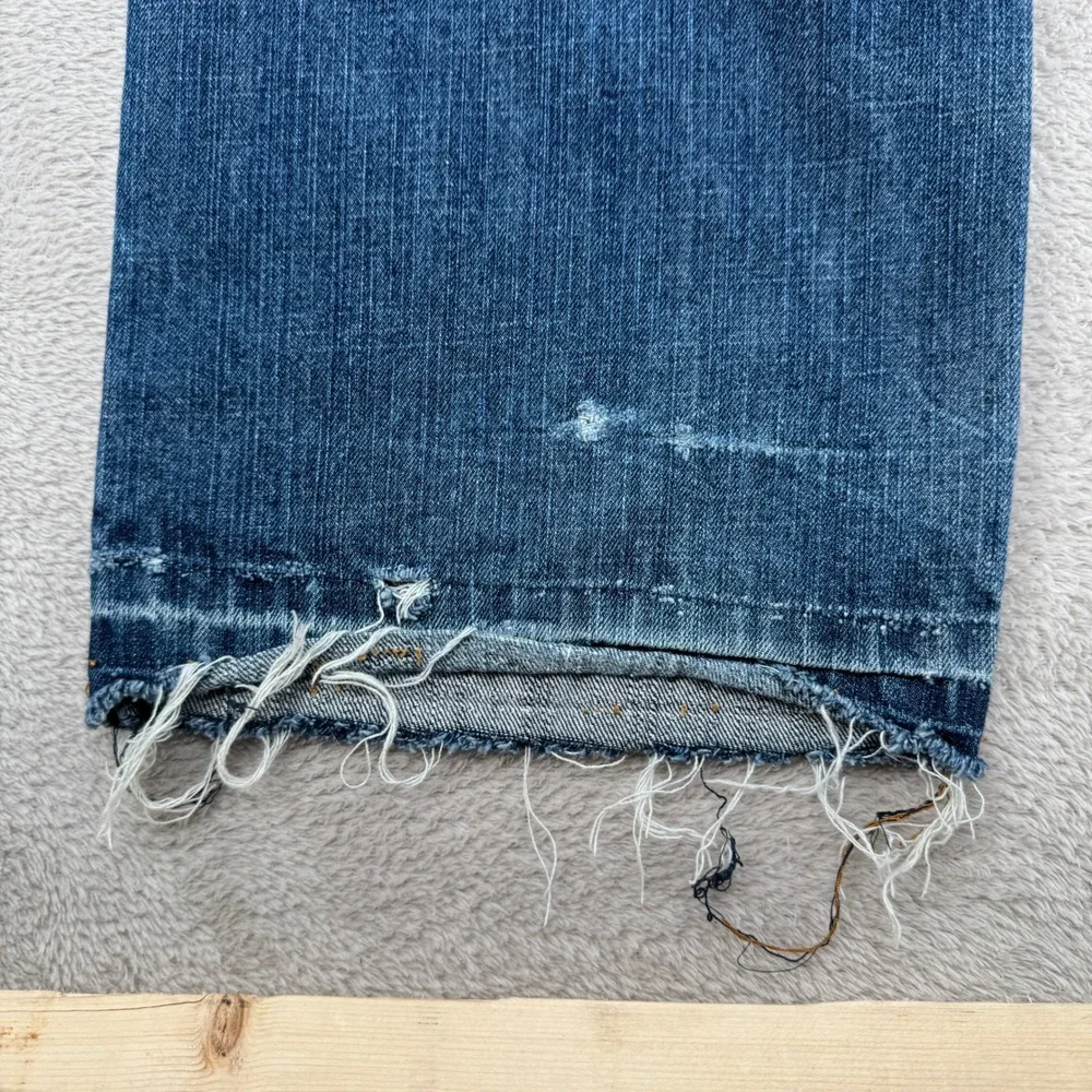 Vintage Y2K Stone Touch Jeans Mens 36x32 Preowned Blue Denim Raw Hem‎ Streetwear